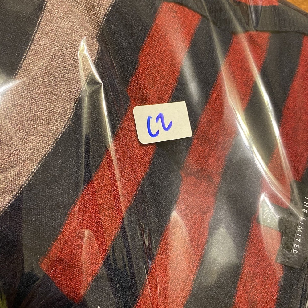 Limited Wool Blend V-Neck Striped Casual Sweater L Preppy Y2K Career Ski Snow - Picture 13 of 13